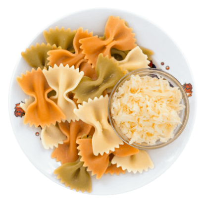 Цветные макароны с сыром