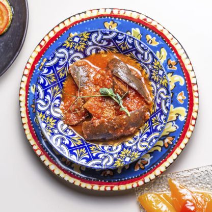 Баклажаны в остром помидорном соусе