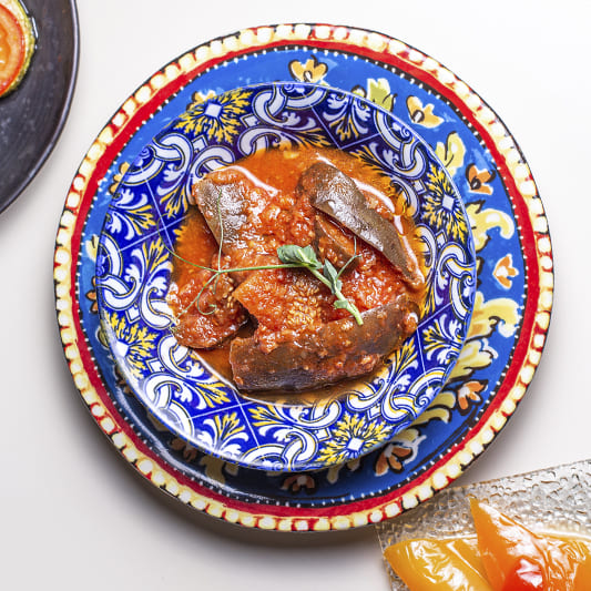 Баклажаны в остром помидорном соусе