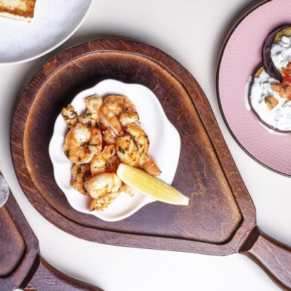 Креветки жареные с чесноком